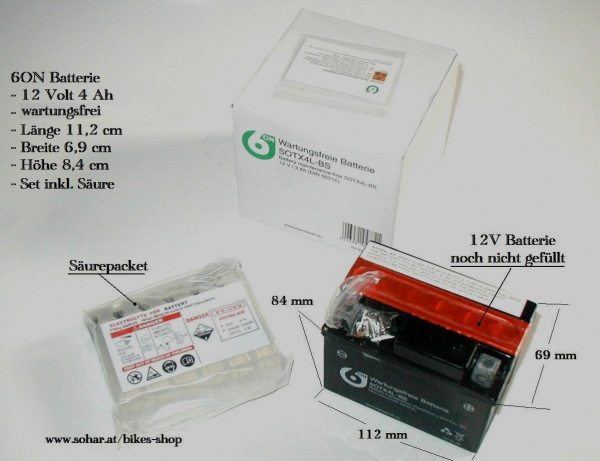 Batterie 12 Volt 4 Ah Moped